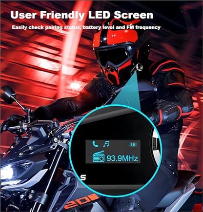 Fodsports FX6S Motorcycle Helmet Bluetooth, 1000M Motorbike Intercom Bluetooth, 6-Way Motorcycle Helmet Communication System/Voice Dial/Universal Pairing/FM Radio(1 Pack) - size: 1 Pack FX6S