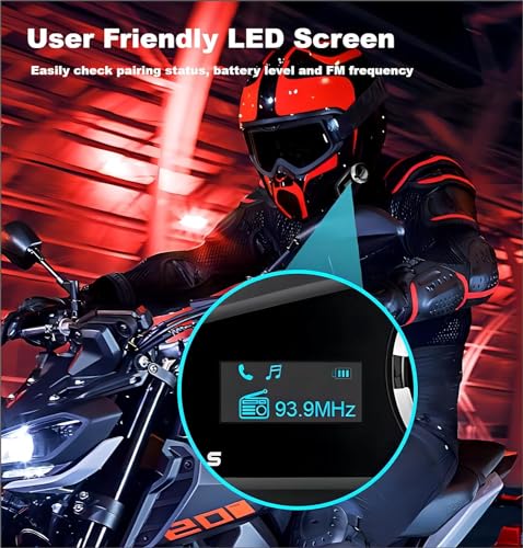Fodsports FX6S Bluetooth Motorcycle Headset, 6-Way Motorbike Intercom Bluetooth, 1000M Motorcycle Helmet Communication Systems/Voice Dial/Universal Pairing/FM Radio(2 Pack) - size: 2 Pack FX6S