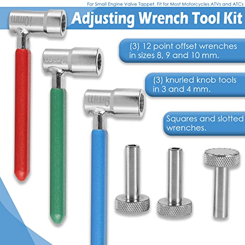 Motorcycle Valve Tappet Adjusting Wrench Tool Kit For Most Motorcycles ATVs and ATCs, Small Engine Valve Tappet Tools (6)