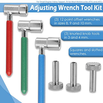 Motorcycle Valve Tappet Adjusting Wrench Tool Kit For Most Motorcycles ATVs and ATCs, Small Engine Valve Tappet Tools (6)