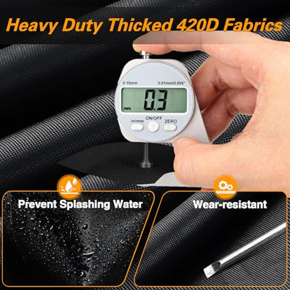 Heavy Duty 420 Motorcycle Cover Compatible with Cruiser Models Harley Davidson Softail Slim,Softail Standard, Softail Breakout, Softail Deuxe, Fat Boy, Street Bob 114 - size: 104’’-Cruiser