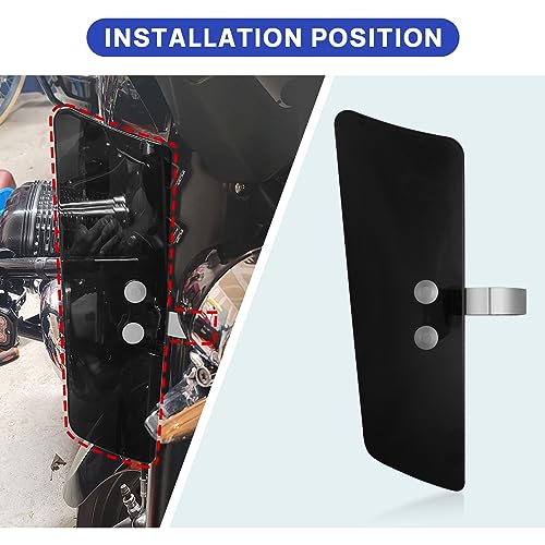 Leg Wind Deflector, PSLER Motorcycle Front Fork Wind Deflectors with Brackets for VT1100C2 Shadow Sabre, VN1500D Vulcan Classic, VL1500 Boulevard, XV1600 Road Star Classic, Black