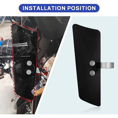 Leg Wind Deflector, PSLER Motorcycle Front Fork Wind Deflectors with Brackets for VT1100C2 Shadow Sabre, VN1500D Vulcan Classic, VL1500 Boulevard, XV1600 Road Star Classic, Black