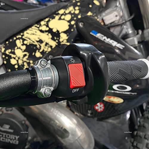 Motorcycle Handlebar Light Switch On Off Button Toggle Swtch Bicycle Motorcycle Tuning Part for U5 U7 U2 LED Headlight Scooter Electrombile RED 1Piece - color: Red