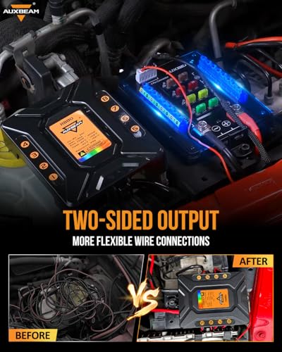 Auxbeam 8 Gang Switch Panel RB80 Toggle Momentary Pulsed RGB Dimmable Switch Panel Multifunction Panel Two Sided Output Marine Switch Panel IP65 Waterproof for Car Boat RV, 3 Years Warranty - size: 8 Gang (Both-Sided Output), style: RGB (Without APP)