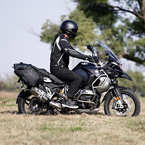 Rhinowalk Motorcycle Saddle Bags Waterproof Motorbike Panniers Motor Side Bag 48L (24L*2) Powersports Saddle Bag for Most Motorcycles Black, 1 Pair - size: 48L
