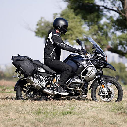 Rhinowalk Motorcycle Saddle Bags Waterproof Motorbike Panniers Motor Side Bag 48L (24L*2) Powersports Saddle Bag for Most Motorcycles Black, 1 Pair - size: 48L