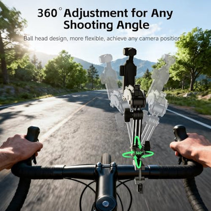 MOVMAX Blade Arm Bike Motorcycle Handlebar Mount Stabilizer, Camera Clamp Mount Shock Absorber for DJI Osmo Pocket 4/Pocket 3, Insta 360, GoPro Hero Cameras w Ball Head, Pocket 3 Accessories - style: Motorcycle Clamp Kit
