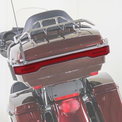 TCMT King Trunk Sequential Dynamic Flowing LED Brake Turn Tail Light Fit For Harley Touring Road King Road Street Electra Glide Tri Glide Ultra Limited 2014-2025 - color: Red Len Chrome Housing B, size: Single Light