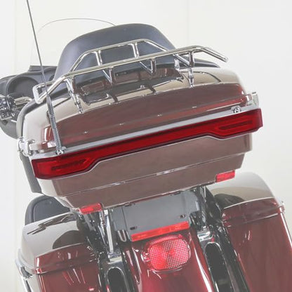 TCMT King Trunk Sequential Dynamic Flowing LED Brake Turn Tail Light Fit For Harley Touring Road King Road Street Electra Glide Tri Glide Ultra Limited 2014-2025 - color: Red Len Chrome Housing B, size: Single Light