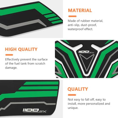 for Ninja 1100SX Ninja 1100sx 2025 2026 New Motorcycle Side Fuel Tank Pads Protector Stickers Decal Gas Knee Grip Traction (Green) - color: Green