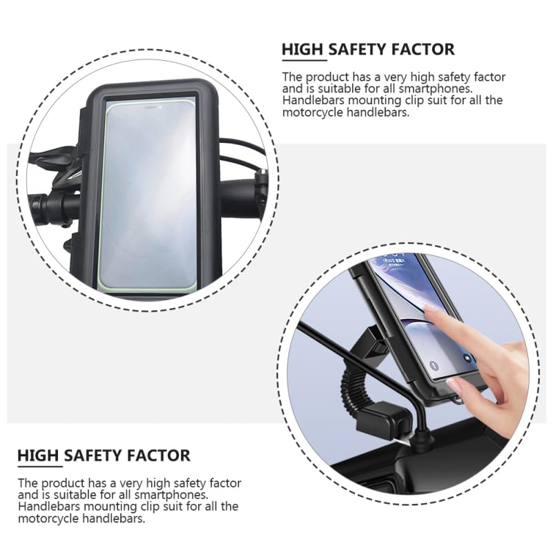 Hemobllo Waterproof Motorcycle Phone Mount with 360° Rotation & Sensitive Touch Screen for Rain, Mud & Vibration Protection — Bike, Motorcycle, Scooter & ATV Handlebars, for Cyclists & Riders