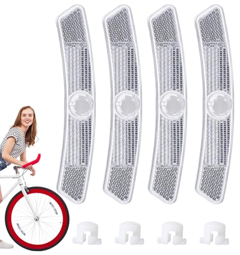 4PCS Bike Reflectors, Plastic Bike Wheel Reflectors for Night Riding, Safety for Road Mountain Bicycle Night Riding