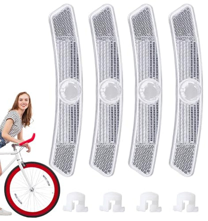 4PCS Bike Reflectors, Plastic Bike Wheel Reflectors for Night Riding, Safety for Road Mountain Bicycle Night Riding