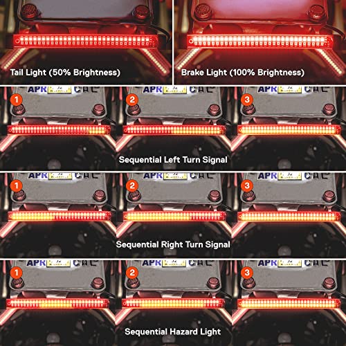 TRUE MODS 1pc 8" LED Motorcycle Turn Signal & Brake Taillight Strip [Waterproof] [Dual Row] [RED Tail & Brake] [AMBER Sequential Blinker] Self Adhesive Surface Mount Flexible Lamp for ATV Dirt Bike - size: 1pc 8", style: Tail Light w/ Amber Sequential
