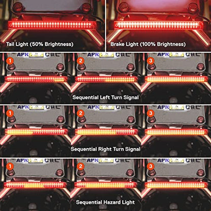 TRUE MODS 1pc 8" LED Motorcycle Turn Signal & Brake Taillight Strip [Waterproof] [Dual Row] [RED Tail & Brake] [AMBER Sequential Blinker] Self Adhesive Surface Mount Flexible Lamp for ATV Dirt Bike - size: 1pc 8", style: Tail Light w/ Amber Sequential