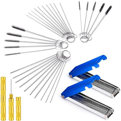 Carburetor Cleaning Kit, Carbon Dirt Jet Remove Cleaner, 26 Cleaning Wires Set, 20 Cleaning Needles 10Nylon Brushes 2 Sharp Pick, For Motorcycle ATV Moped Welder Carb