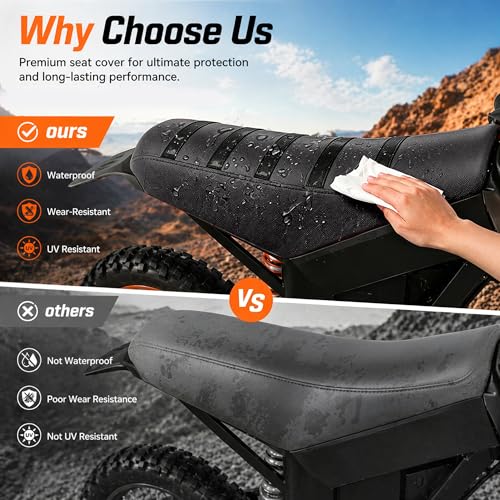 Electric Dirt Bike Seat Cover for Tutti Soleil 01,Black Stripe Non-Slip Motorcycle Cushion Cover for Tuttio Soleil01-Black - color: Black