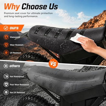 Electric Dirt Bike Seat Cover for Tutti Soleil 01,Black Stripe Non-Slip Motorcycle Cushion Cover for Tuttio Soleil01-Black - color: Black