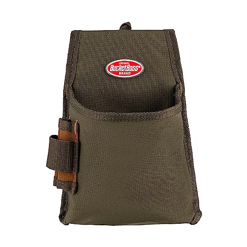 Bucket Boss Fastener Tool Pouch with FlapFit in Brown, 54160, Green - size: (Pack of 1)