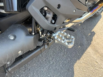 AltRider Adventure X Foot Pegs Compatible With BMW R 1200/1250 / 1300 GS/GSA - Heavy Duty Design - Boot Friendly, High Traction Cleats for Stability & Grip - Adjustable Camber & Height - Silver - color: Silver, size: Adventure X (56mm x 95mm)