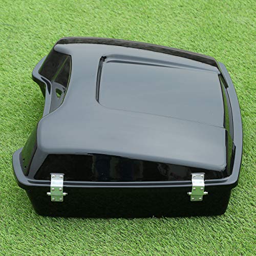 TCT-MOTORPARTS Razor Luggage Tour Trunk Luggage Tail Box W/Latch Key Fits for Harley Touring 2009-2013 Electra Glide Ultra Limited - color: Vivid Black