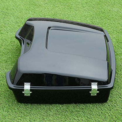TCT-MOTORPARTS Razor Luggage Tour Trunk Luggage Tail Box W/Latch Key Fits for Harley Touring 2009-2013 Electra Glide Ultra Limited - color: Vivid Black
