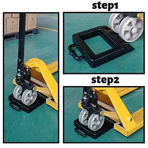 ROBLOCK Rubber Pallet Jack Chock Heavy Duty Wheel Chock, Pallet Jack Stopper for Truck 14.2" Length x 11.2" Width x 2" Height (1 Pack, Black) - color: Black(1 Pack)