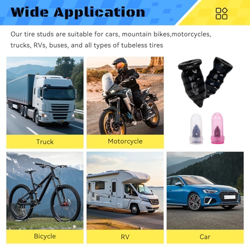 Tire Screw Plug Repair kit, 100 PCS Tire Repair Rubber Nail, for Quick Fixes,Self-Service Tires Repairs Kit, with Box and Screwdriver, Screw in Tire Plugs for Car, Motorcycle, Truck, ATV, Tractor - size: 100PCS