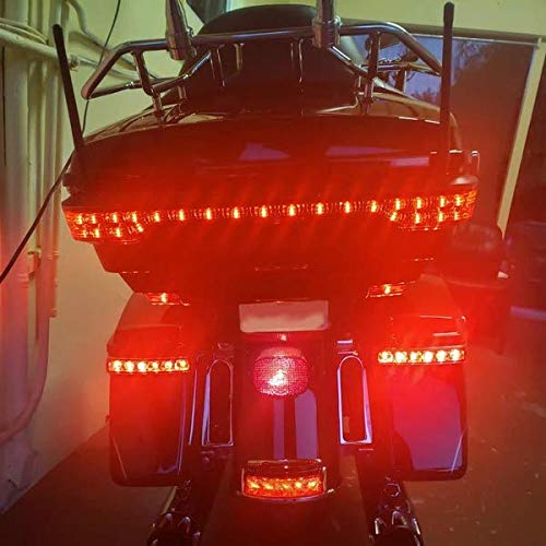 Eagle Lights Saddle-Lights Chrome Saddle Bag LED Lights for 2014 to Current Harley Davidson Touring Models - color: Chrome with Red Lens