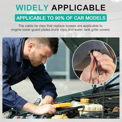 150Pcs Nylon Universal Cable Tie Buckle - New Multifunctional Nylon Zip Ties, Heavy Duty Plastic Rivet T Zip Ties Style, for Daily Maintenance And Fixing Of Automobiles