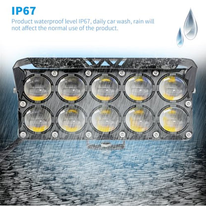 LED Motorcycle Spotlight Yellow/White Hi-Low Combo Beam Driving Fog Lights, 2Pcs 6.5Inch LED Offroad Pod Light, Dual Row External Work Auxiliary Lights for Trucks, Vehicles, ATVs, UTVs,Tractors - size: Dual Row