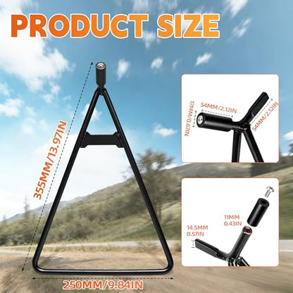JFG RACING Dirt Bike Triangle Stand,Universal Motorcycle Kickstand Rear Side Wheel Holder for Dirt Pit Bike Supermoto Motocross Enduro-Black - size: 00-0