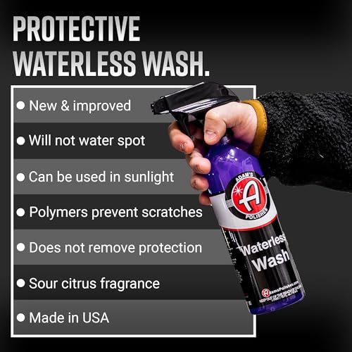 Adam's Polishes Waterless Car Wash Kit - Car Cleaning Supplies for Car Detailing | Safe Ultra Slick Lubricating Formula for Car, Boat, Motorcycle, RV | No Garden Hose, Wash Soap or Foam Cannon Needed - size: Kit