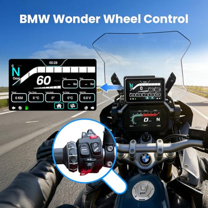 WonVon Motorcycle CarPlay Compatible with BMW F 750 800 850 900 GS, R 1200 1250 1300 GS RS 5" IPS GPS Navigation Wireless Apple CarPlay Android Auto, Bluetooth Audio IP69 Waterproof Music Sharing - color: 5 Inch Only for BMW