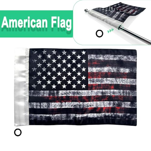 Motorcycle Flag 6x9,Motorcycle American Flag,Double Sided Double Stitched,Black - color: black