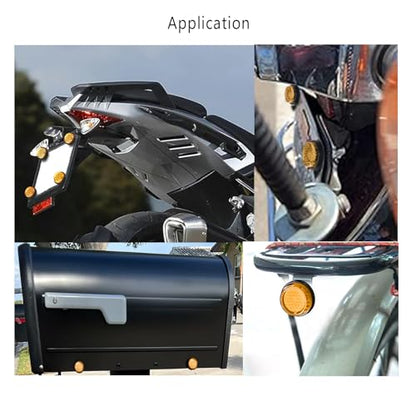 Amber Reflector Motorcycle License Plate Bolts and Nuts - color: Amber