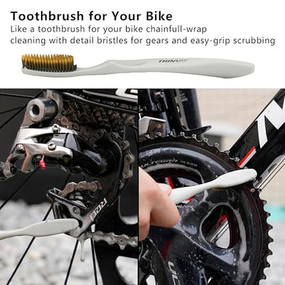 Thinvik Bike Lube and Cleaner Set with 500ml Chain Cleaner, 60ml Dry Lubricant and 4 Brush Tools for Cleaning Chains, Chainrings, Freewheel/Cassette(Wet Lube) - size: Wet Lube