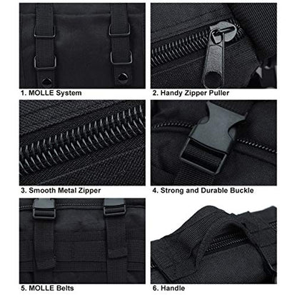 BraveHawk OUTDOORS Bike Handlebar Bag, 900D Nylon Oxford Multi-purpose Waist Bag Water Resistant Bicycle Cycling Pack (Black) - size: Medium