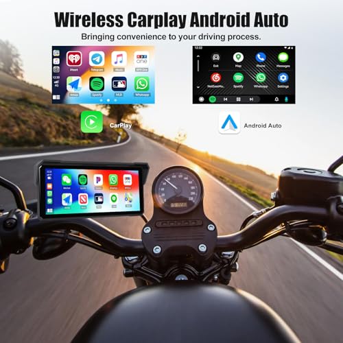 Motorcycle GPS Navigation System with Wireless Carplay Android Auto 8.1" Moto CarPlay Screen with Dual Bluetooth, Navigation/Siri/G00gle Assistant Waterproof - color: 8.1 inch