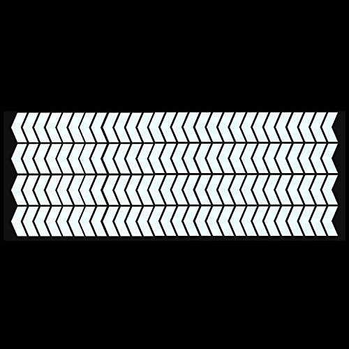 LiteMark Reflective White Chevron Shapes Sticker Decals for Helmets, Bicycles, Strollers, Wheelchairs and More - color: White