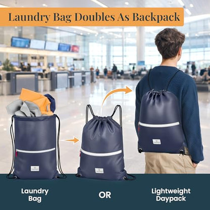 Extra Large Compression Packing Cube 6 Piece Set for Travel and Check Luggage by TRIPPED Travel Gear - color: Navy Blue
