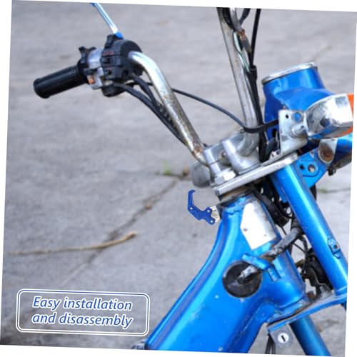 PRETYZOOM Helmet Handlebar Hook Motorcycle Scooter Hanger Aluminum Alloy Holder for Cycling Helmets - color: Blue