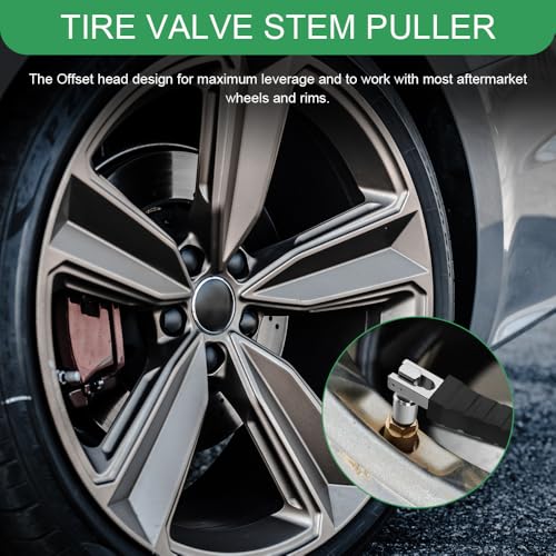 Tire Valve Stem Puller, Valve Stem Removal Tool, No Scratch High Tensile Strength Valves Lever Tool, Automotive Tire Repair Replacement Accessories for Most SUV Motorcycle Truck (Steel) - color: Steel