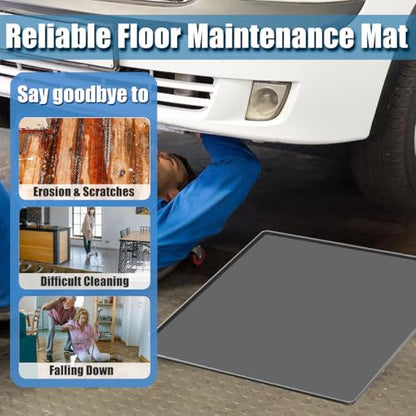 Under Car Oil Spill Mat Oil Drip Pan, Garage Floor Mat Drip Tray, Soft Silicone Pad With Raised Edge, Liquid Drain Pan Catcher Automotive Tray, Driveway Pad For Liquid Leaks Non-Slip No Splatter 34-22
