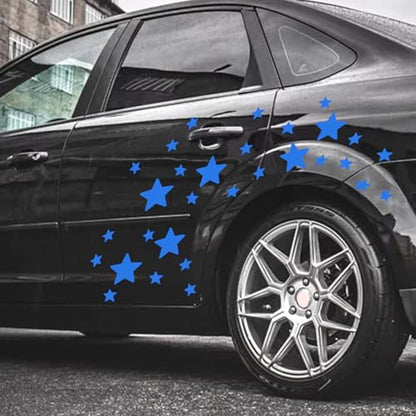 30pcs Star Vinyl Decal for Cars, High Intensity Reflective DIY Stickers for Window Bumper Mirror Laptop Decals Waterproof Night Safety Sign Car Stickers (Blue) - color: Blue