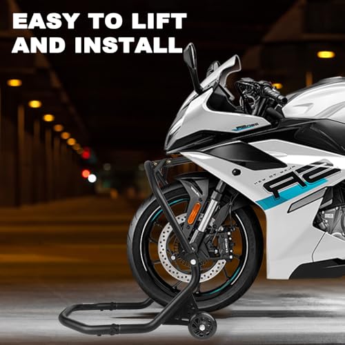 Motorcycle Front Wheel Triple Tree Lift Stand,500Lbs Capacity,Series of pins: 1.06", 0.95", 0.79", 0.7", 0.59", Φ1.5" tube, For Yamaha, Suzuki, Ducati, BMW
