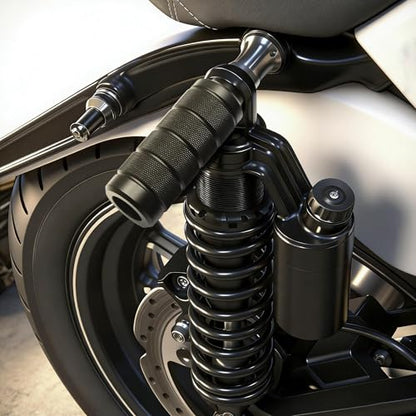 MZS Motorcycle Frame Slider CNC Kits Compatible with Sportster Iron 883 1200 XL883 XL1200 2004-2022, 4" Upper Shock Mount Rear Falling Anti Crash Protector Guards Aluminum Black - size: Sportster 883 1200