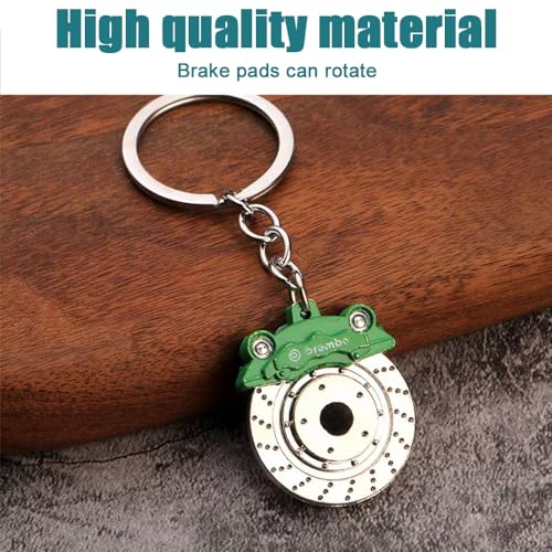 Parts Model Key Chains, Car Lovers Set, Metal Keyring, Universal Brake Rotor Keychain (K4-Green), 3.94*0.43 Inches - color: K4-green