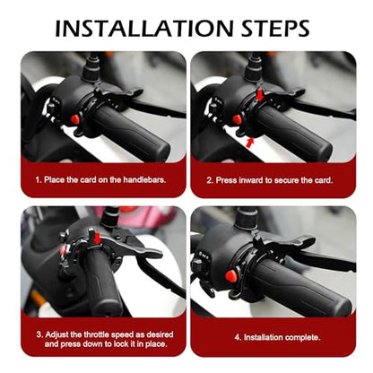 Motorcycle Throttle Assist, Wear-resistant Labor-saving Cruise Control Clamp, Long-ride Hand Relief Accessory, Universal for Most Motorcycle Throttle Accessories (Black)